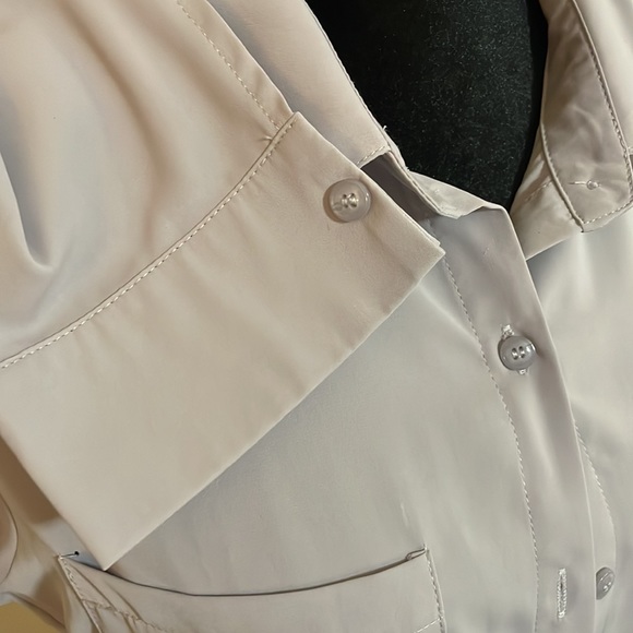 AISEW long sleeves, button, front shirt, and light mauve color, EUC - Picture 5 of 8